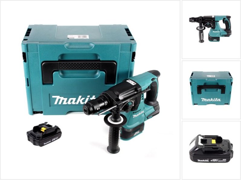 Makita DHR 243 Y1J Akku Bohrhammer 18 V Brushless + 1x Akku 1,5 Ah + Makpac - ohne Ladegerät