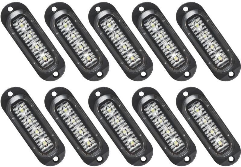 10x LED-Seitenmarkierungsleuchten 12/24V LED-Anhänger-Markierungsleuchten Seitenwarnleuchte für LKW, Wohnmobil und Wohnw...