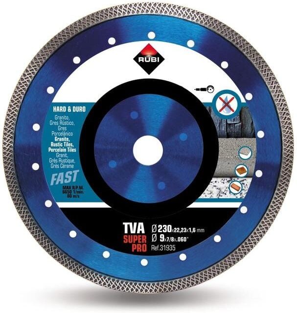 Rubi - Diamantscheibe für harte Materialien 230x22,2x1,6mm - turbo viper TVA-230 superpro