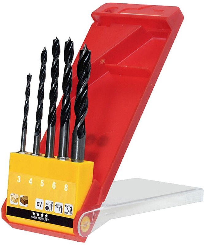 KWB - 513900 Holz-Spiralbohrer-Set 3 mm, 4 mm, 5 mm, 6 mm, 8.0 mm 5 St.