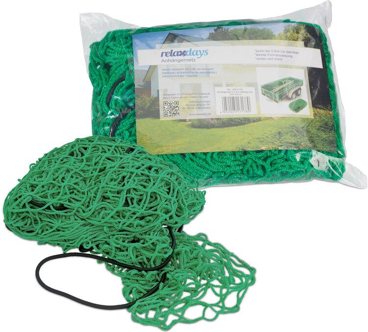 Thumbnail - Anhängernetz, Gepäcknetz, zur Ladungssicherung, 2 x 3 m, Containernetz, Sicherungsnetz - Relaxdays
