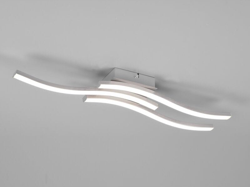 Reality Leuchten - led Deckenleuchte route 3 flammig Metall Silber Neutralweiß, Breite 56cm