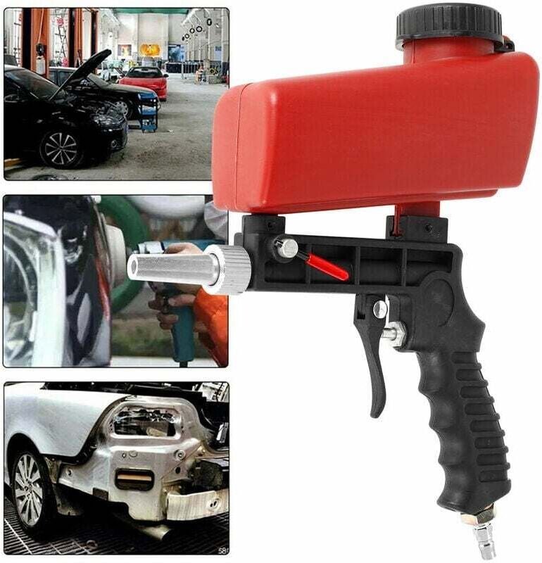 90PSI Tragbare Luft-Pneumatik-Sandstrahlpistole Aluminium Leichte Hand-Sandstrahlmaschine Schwerkraftverstellbares Werkz...