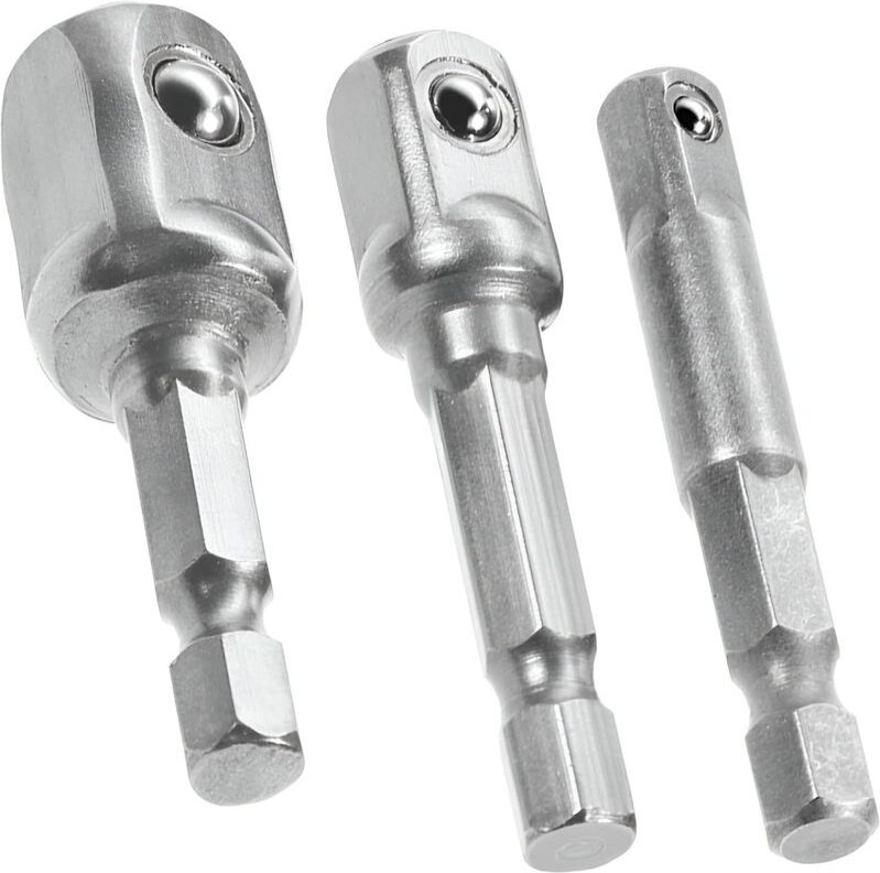 3-teiliger Universal-Sechskant-Steckschlüsseladapter 1/2', 1/4', 3/8', Multifunktionsschlüssel, für Akku-Bohrschrauber, ...