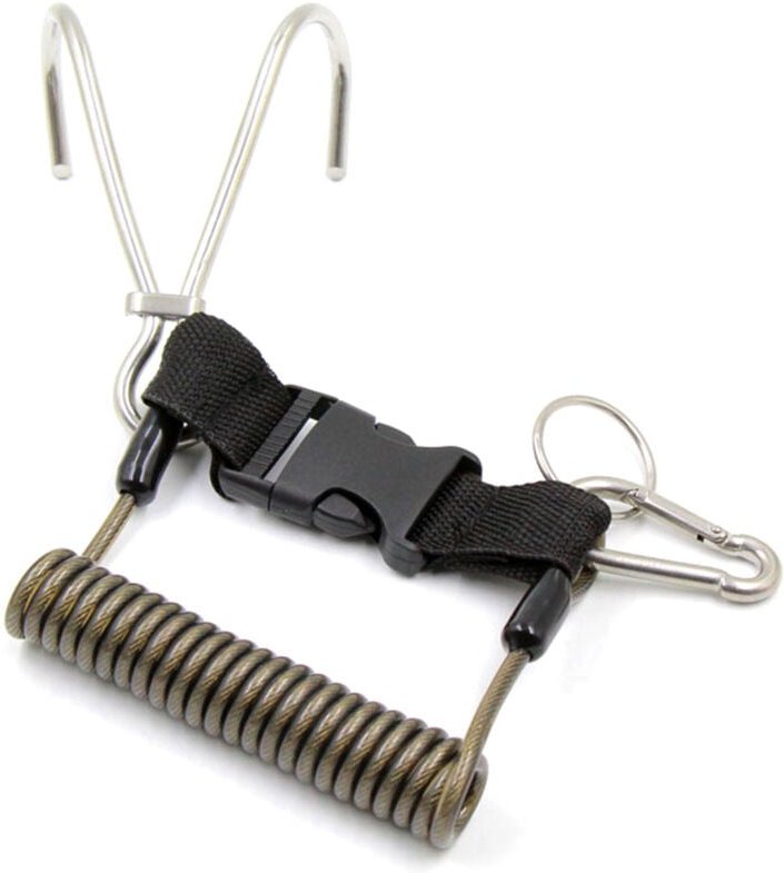 Tauchen Riff Rostfreier Stahl Haken Doppel Tauchen Riff Haken mit Spiral Spule Lanyard Tauchen Sicher ZubehöR