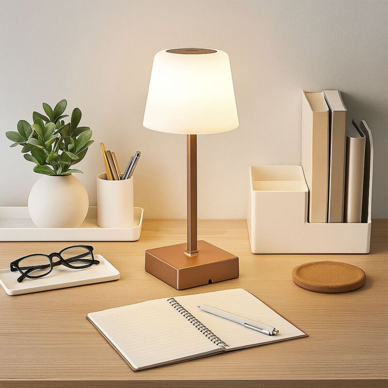 Globo - Tischlampe Nachttischlampe Wohnzimmerlampe champagner Touchdimmer led 25,5 cm