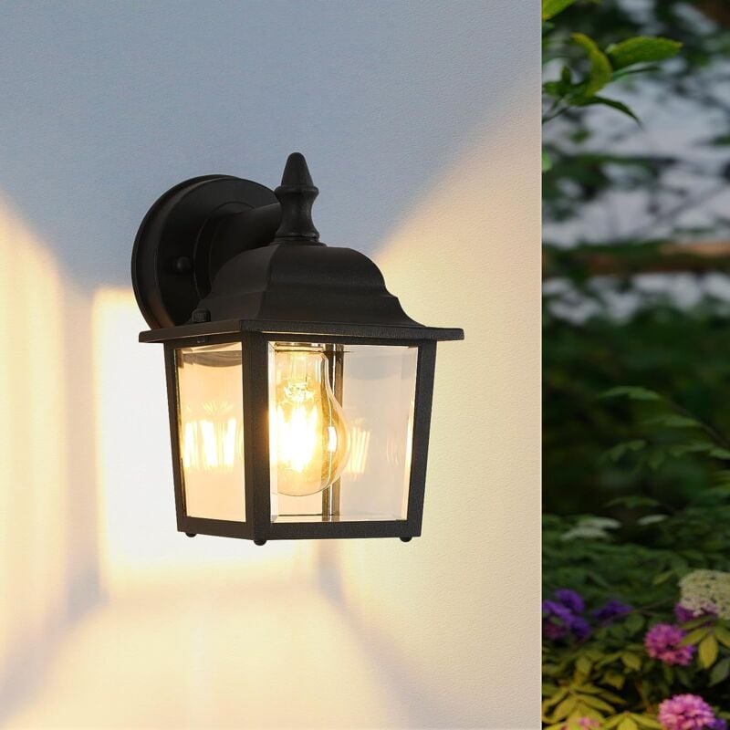 Thumbnail - GOECO Vintage Außenwandleuchte LED-Wandleuchte E27 Basis Für Eingang Flur Hof Garten Terrasse Balkon Garage Schwarz (Glü...
