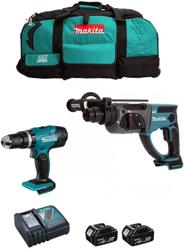 MAKITA Kit DLX2025M (DHP453 + DHR202 + 2 x 4,0 Ah + DC18RC + LXT600)