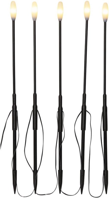 Star Trading - led Spießleuchten Milky, Außenbeleuchtung, 5 Stück, Outdoor, Schwarz, Warmweiß, 2 m