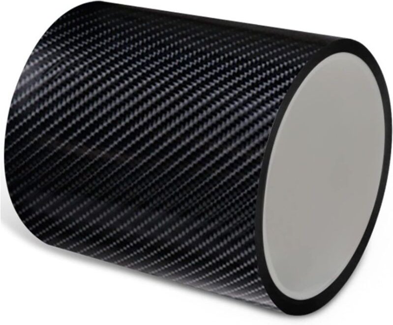 Selbstklebender Kofferraumschutz aus Kohlefaser – 7 cm x 10 m – Schwarz
