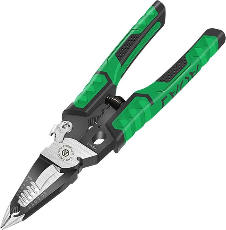 DOLASO 9-in-1-Multifunktions-Elektrikerzange, Abisolieren, Kabelschneider, Anschluss-Crimpzange, Handwerkzeuge