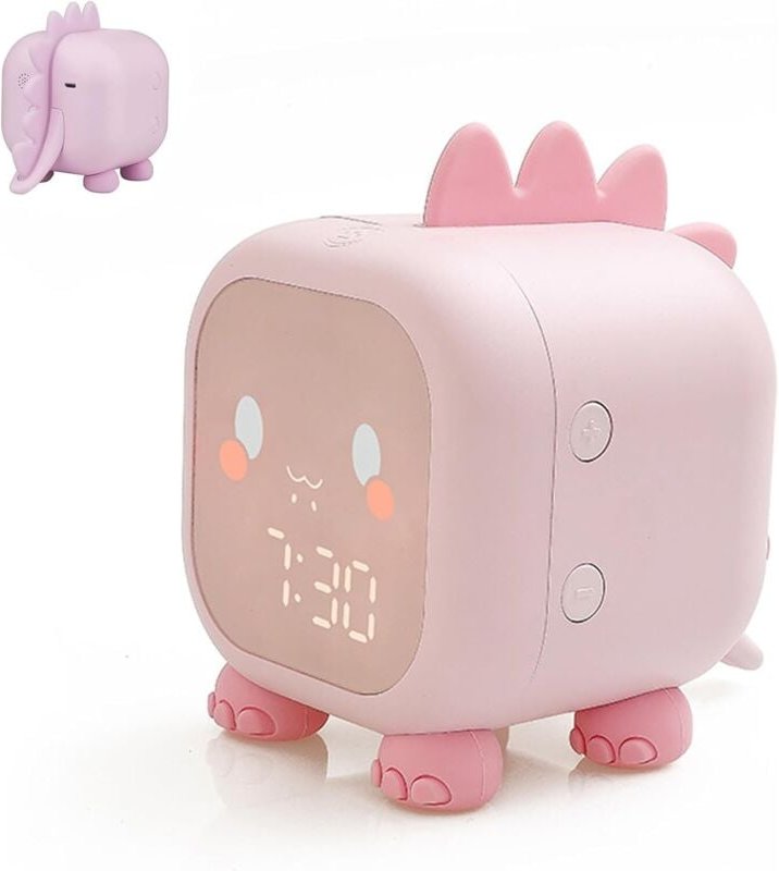 Digitaler LED-Wecker für Kinder, geeignet für Mädchen und Jungen, Dinosaurier-Design, einstellbare Lautstärke, Timer, Na...