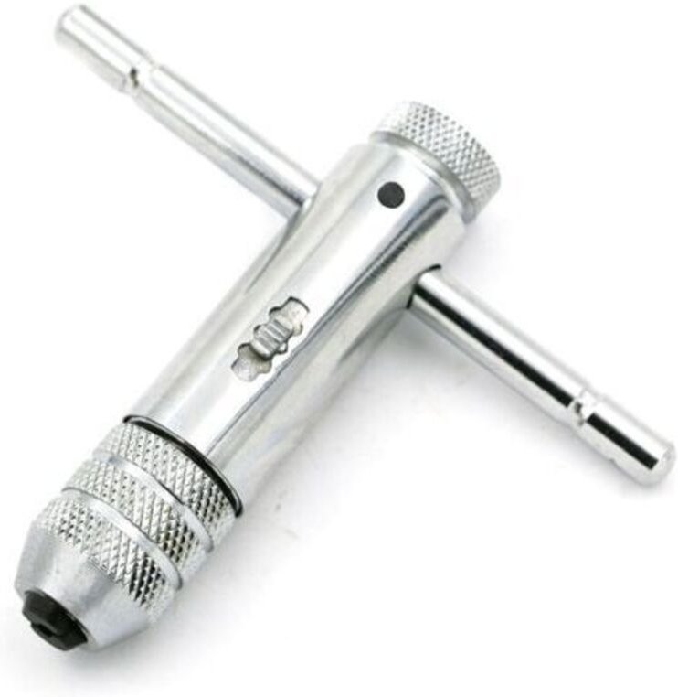 Verstellbarer Gewindebohrer-Ratschenschlüssel mit T-Griff, Kapazität M5-M12, Gewindebohrer-Ratschenschlüssel, 120 mm Geh...