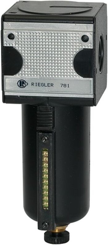 Filter »multifix«, Metallbeh. u. Sichtrohr, 5 µm, bg 3, g 1/2, ha - Riegler