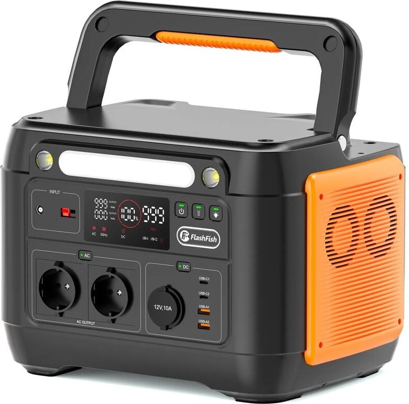 FlashFish A1001 Tragbares Kraftwerk, 1000 W/1030 Wh Solargenerator mit 2 x 220 V/1000 w Überspannungs-2000-W-AC-Ausgänge...