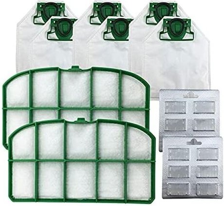 Crediri 6er-Pack Staubbeutel + 2 Hepa-Filter + 2 Duftblöcke für Staubsauger VK200 (Farbe: Grün)