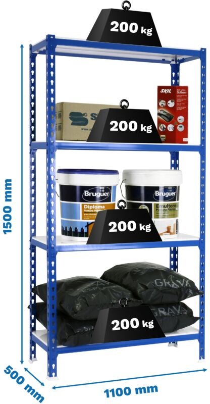 Simonrack Moderne Regale in Blau und Weiß mit 4 Ebenen