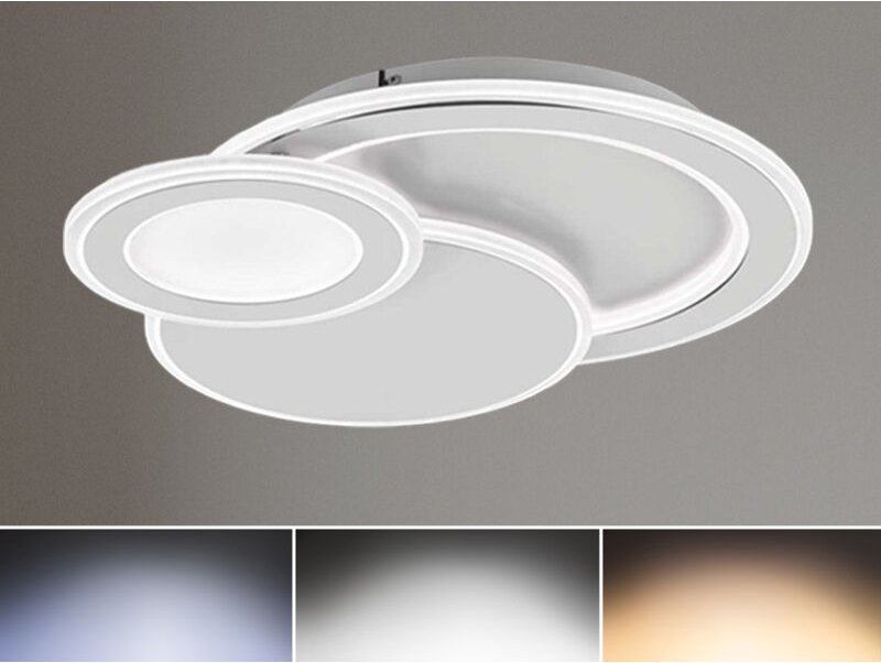 Led Deckenleuchte mola Weiß Fernbedienung dimmbar, Breite 49cm