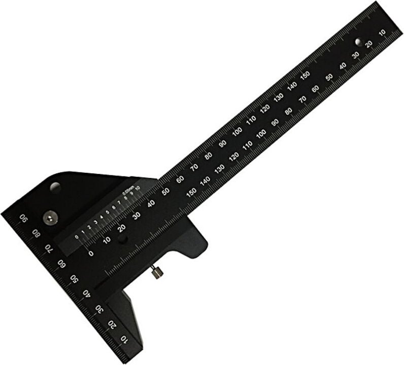 Tischlerlineal, multifunktionales Holzbearbeitungs-Anreißlineal, Aluminium-T-förmiges Lineal, Anreißgerät, 0–280 mm Mess...