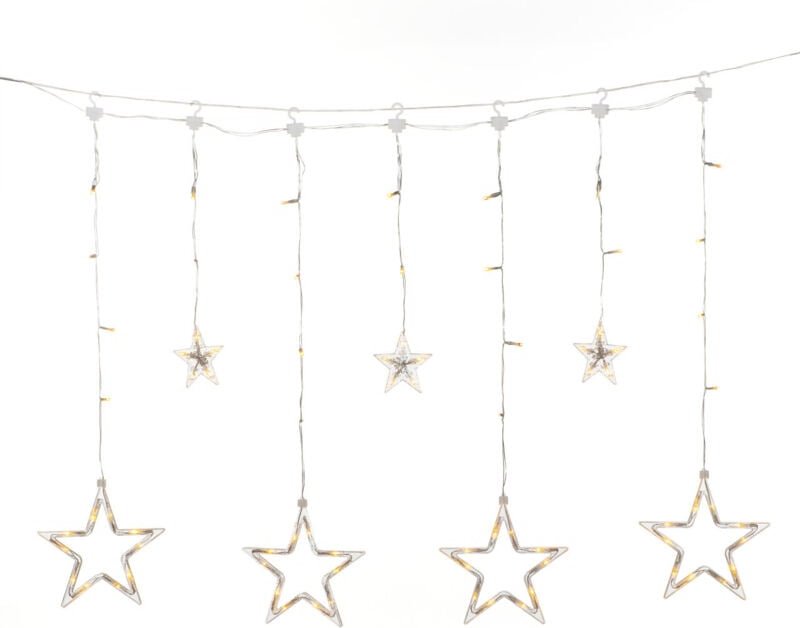 Konstsmide LED Solar Sternen Lichtervorhang 77 bernsteinfarbene Dioden