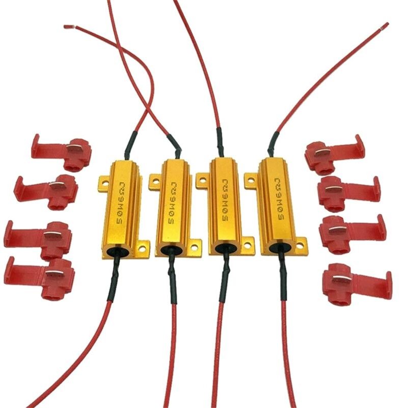 Tlily - 4 Stück LED-Blinker, Vorschaltgerät, Lastwiderstand, Blinkfrequenz, Relais, Blinkerlampen, 50 w, 6 Ohm, Lastwide...