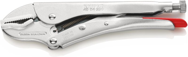 40 04 250 Gripzange Gerade mit Prismenaussparung 0 - 35 mm 250 mm - Knipex