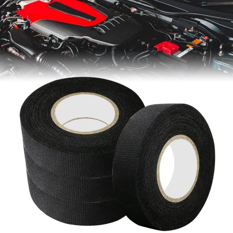 Thumbnail - 4 pcs Gaine Electrique Automobile en Flanelle Ruban Chiffon de Voiture Antifriction Antisalissure Scotch Tissu Réduction...
