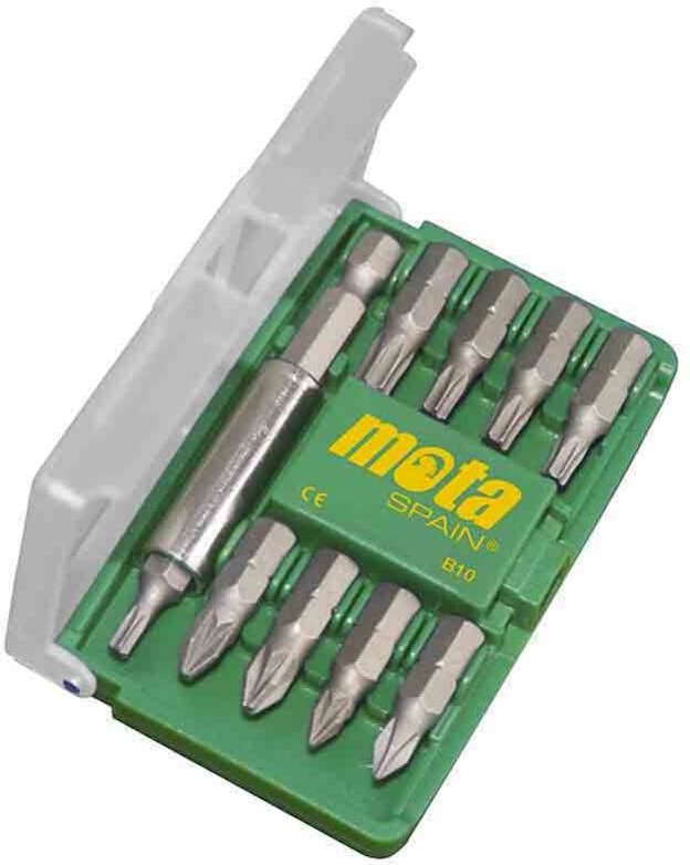 Set mit 9 verschiedenen Bits, mit Adapter Mota Werkzeuge 39180