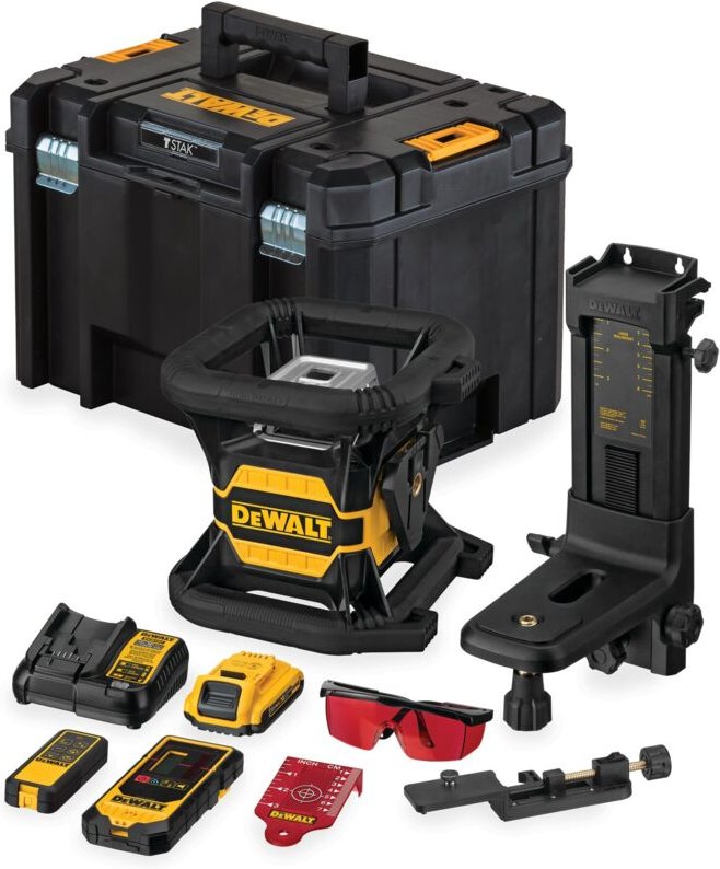 Dewalt - Rotationslaser DCE080D1RS, rot 18V, 1x 2,0 Ah und Ladegerät in tstak