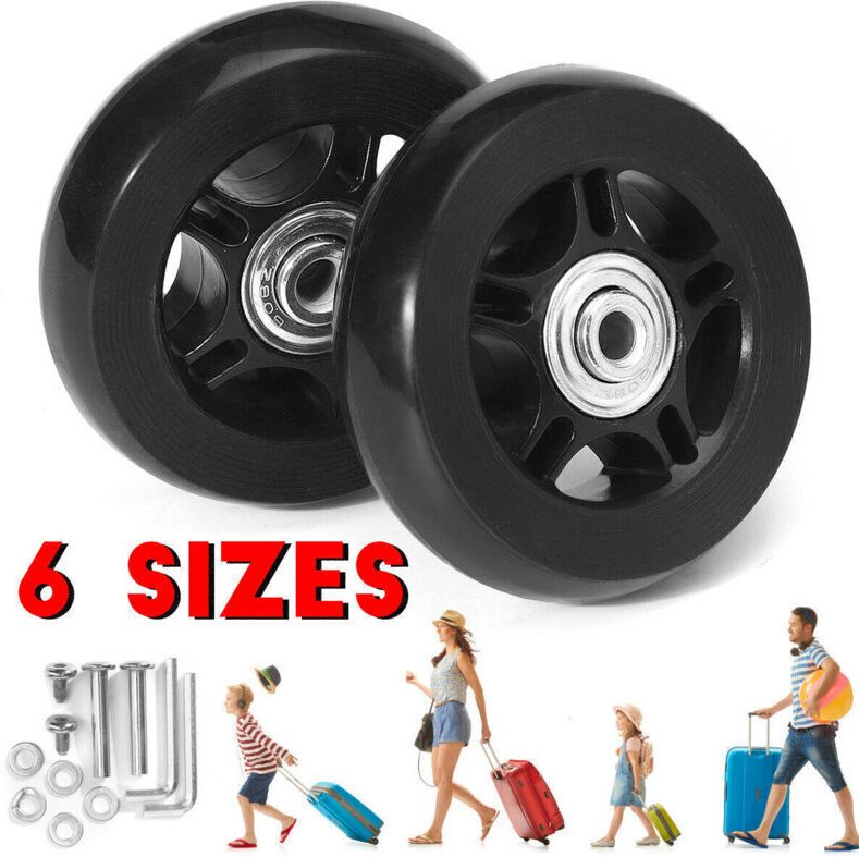 Ersatz-Gepäckrollen 60 mm x 18 mm, Reparatursets für Gummilager, 2er-Pack