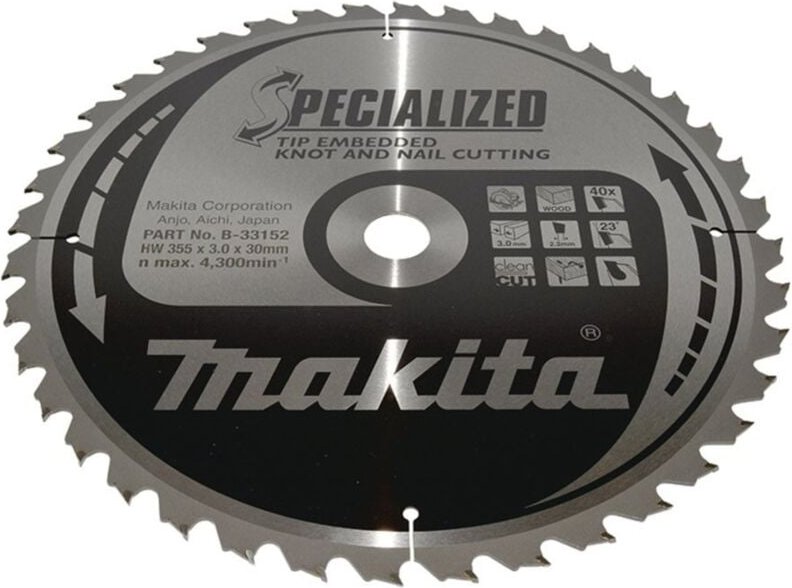 Sägeblatt specialized 355x30x40Z - Makita