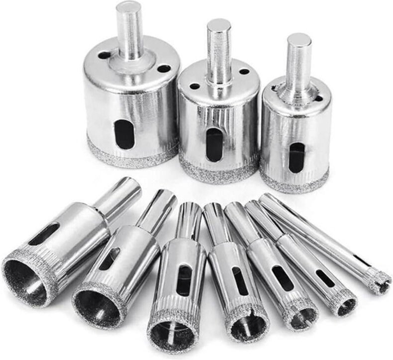 Vtizikl Lot de 10 Forets Diamantés Multi-Usages pour Verre Carrelage Marbre Granit Céramique Outils de Perçage pour Perc...