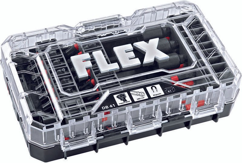 Flex Bitset DB 41 (41-teilig, mit Transportkoffer, verschließbar stapelbare Box)