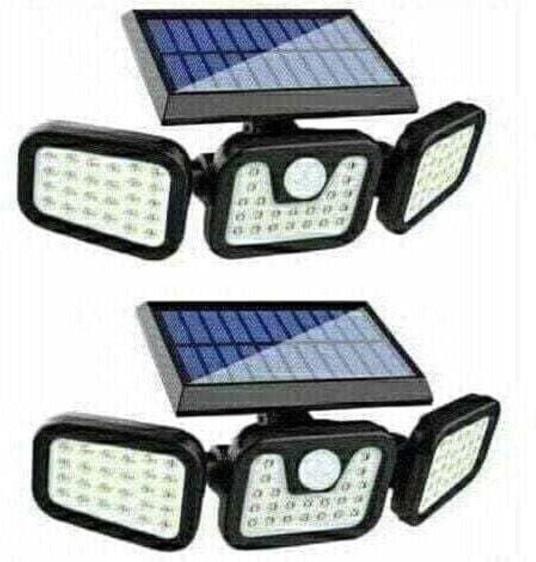 Thumbnail - 2er-Set Solarleuchten für den Außenbereich mit Bewegungsmelder, 650 lm, 74 LED-Solarleuchten, 3 verstellbare Köpfe, 270°...