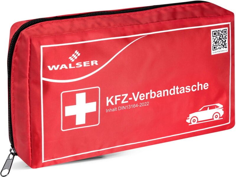 Ec- Only - kfz Verbandstasche gemäss din 13164:2022 rot, 230x130x55 mm