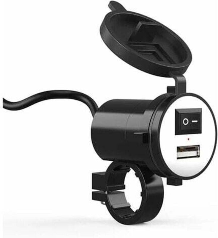 LaBlanc – Wasserdichtes Motorrad-USB-Ladegerät 12 V, universelle Motorrad-Lenkerhalterung, wasserdichtes USB-Motorrad-La...