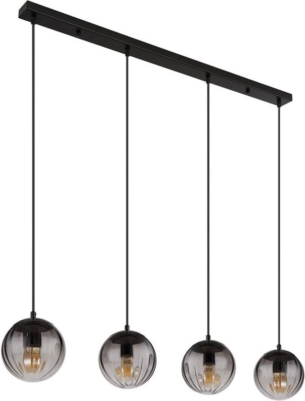 Globo - Pendelleuchte Hängelampe Deckenlampe Esszimmerlampe Glas Rauchfarbe 4-Flammig