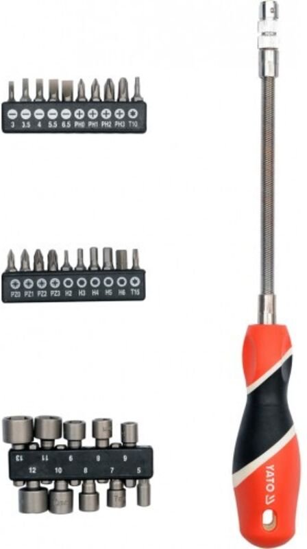 Flexibler Schraubendreher mit austauschbaren Bits YT-25972 Yato