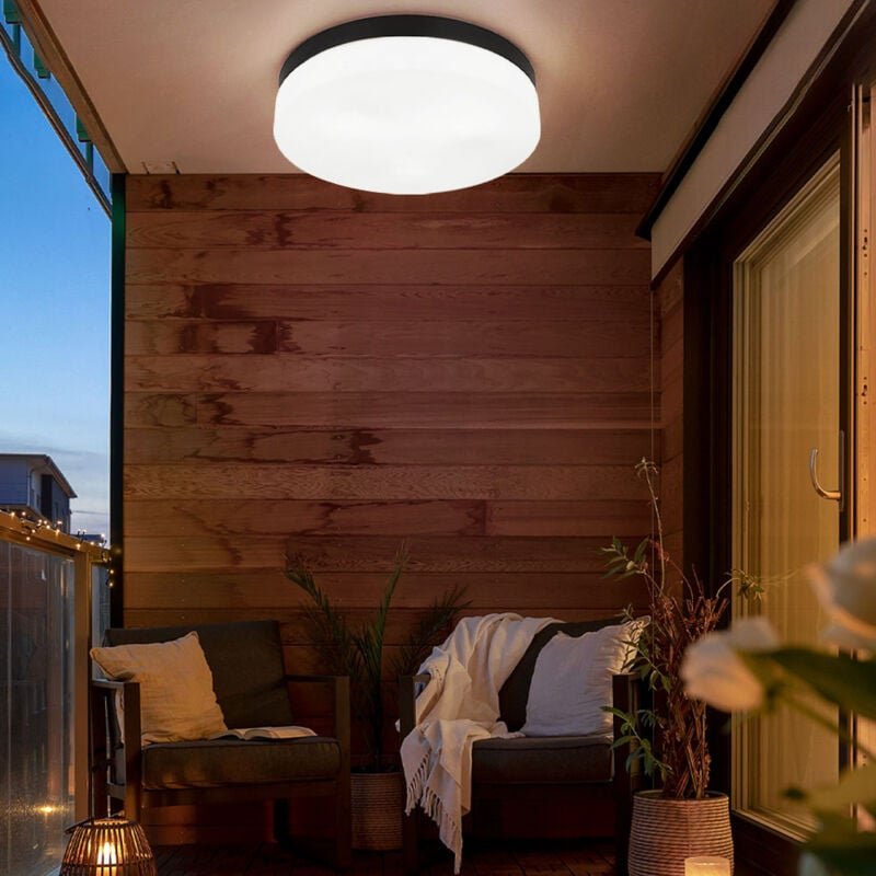 Globo Lighting - Deckenleuchte Badezimmerlampe Terrassenleuchte Außenleuchte Balkonlampe Wetterfest IP44, Aluminium Glas...