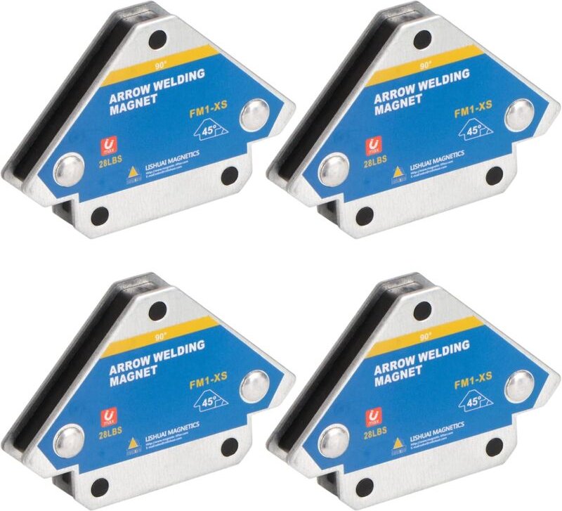 Crediri 4 Stück Schweißmagnet mit Haltekraft 13 kg/28 lb Schweißwinkel für magnetische Positionierungsecke