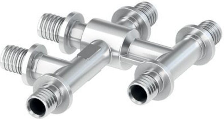 Tece - flex Kreuzungsfitting, Messing vernickelt, 718502