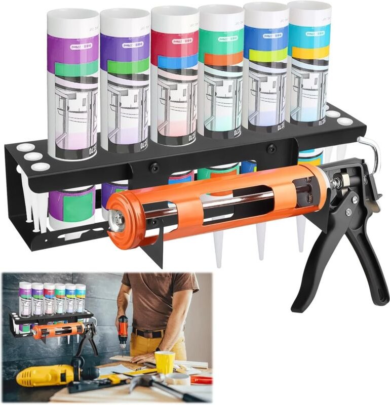 Support mural cartouche silicone – rangement tube calfeutrage – 1 pc – outils utilitaires