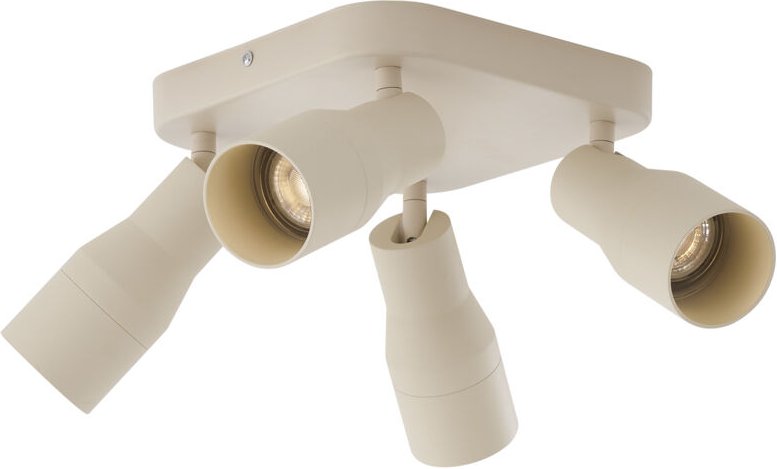 Beige GU10 Deckenstrahler 50 mm quadratisch 4-flammig - Stanley