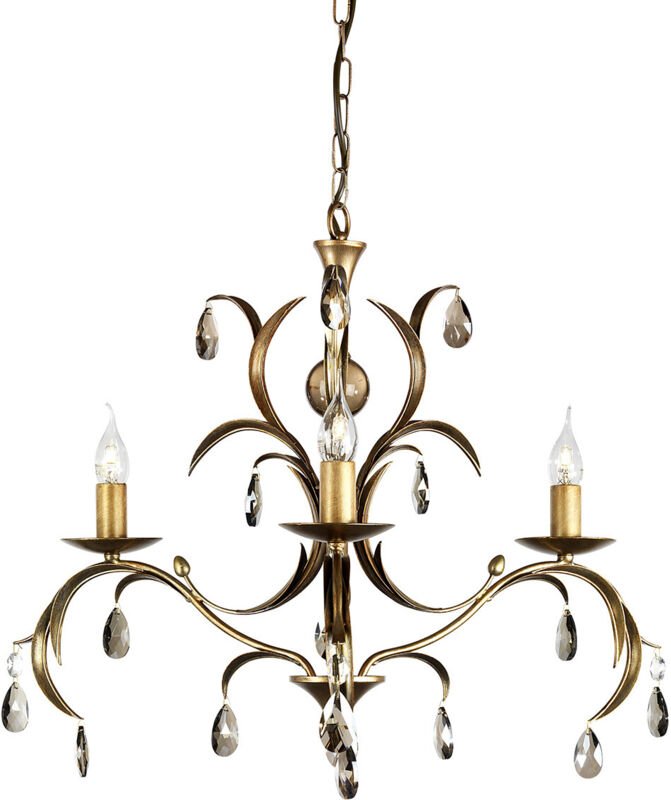 Elstead - Lily - Kronleuchter 3 Light Metallic Bronze Blumenblätter Design