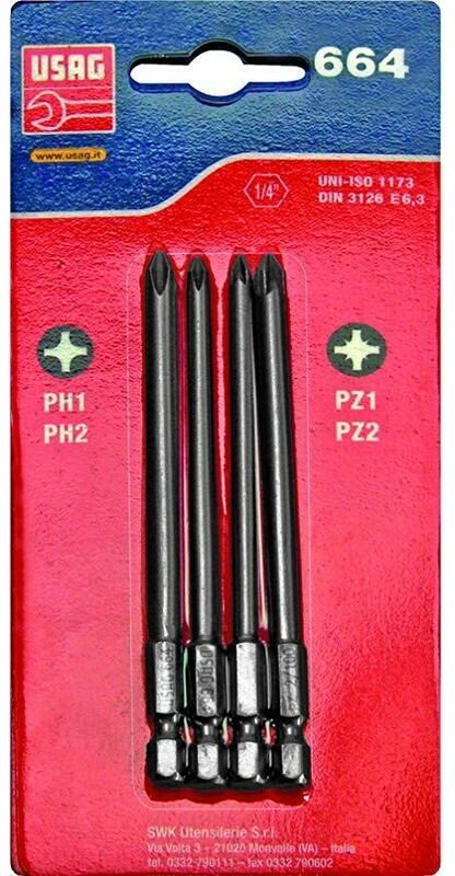 Usag - 664 S4/100 U06640210 Sortiment von Blistereinsätzen 1/4'' Anschluss