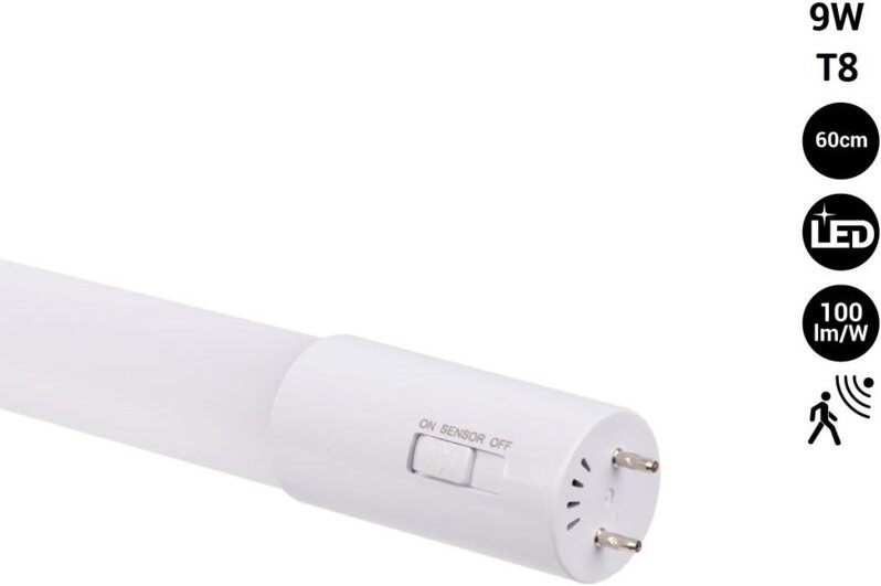 Barcelona Led - LED-Röhre 60cm T8 mit Mikrowellen-Bewegungsmelder - 9W - 100