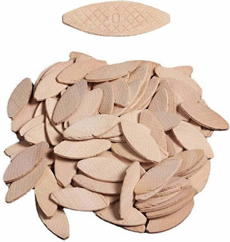 (ca. 100 Stück) Lamello in Tischlerqualität / Verbindungsplatten / Flachdübel / Buchenholzverbinder, Andockwerkzeug, Hol...