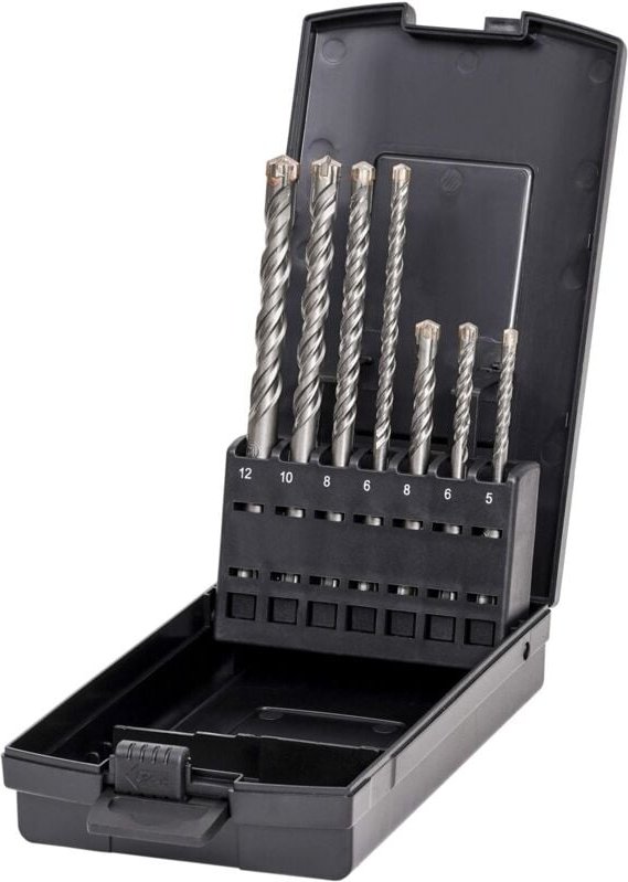 Hammerbohrer Set Premium SDS-plus, 7-teilig, alle gängigen Größen, Anwendungsbereiche Beton & Mauerwerk, rechtsschneiden...