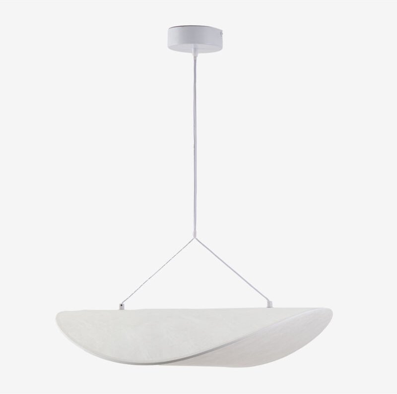 Sklum - LED-Deckenleuchte aus Zelvon-Stoff Weiss &x2194&xFE0E 60 cm