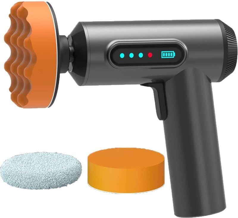 Ersandy - Tragbarer Wachspolierer mit Poliermatte, Polierer mit bürstenlosem 2000-mAh-Lithium-Akku